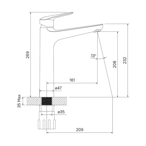 Смеситель для раковины IDDIS Torr (TORSB01i01)
