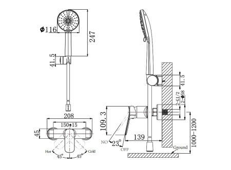 Смеситель для душа Arrow AG3503MB-TZ
