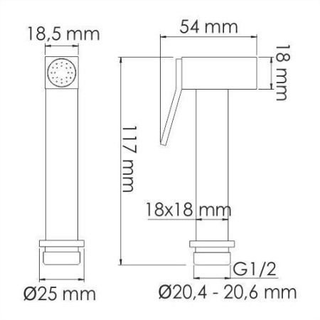 Гигиеническая лейка WasserKRAFT A213