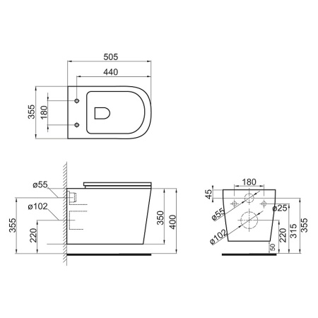 Унитаз подвесной BelBagno Veneto BB132CHR/BB132SC