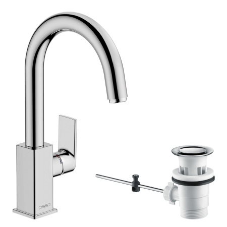 Смеситель для раковины с донным клапаном Hansgrohe Vernis Shape 71564000 хром