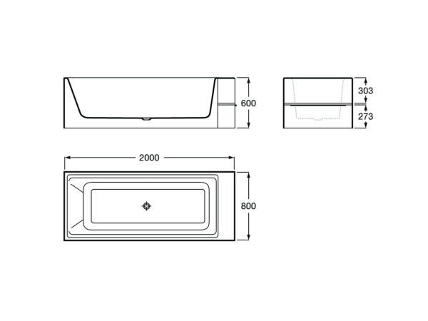 Ванна из композитного материала Surfex Roca Modo (200x80) AB1207D032000000