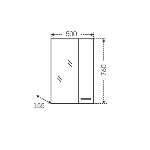 Зеркальный шкаф (50х76)  СаНта Омега 50  107002