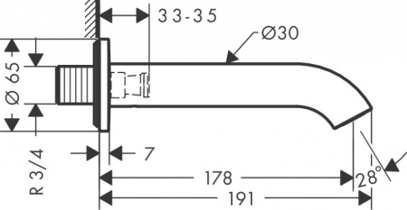 Излив Axor Uno 38411820