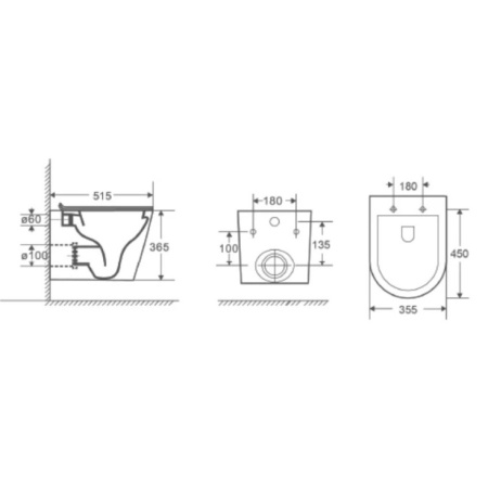 Унитаз подвесной безободковый D&K Venice (DT1026016)