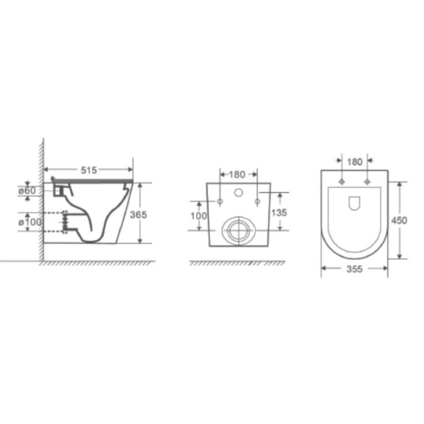 Унитаз подвесной безободковый D&K Venice (DT1026016)
