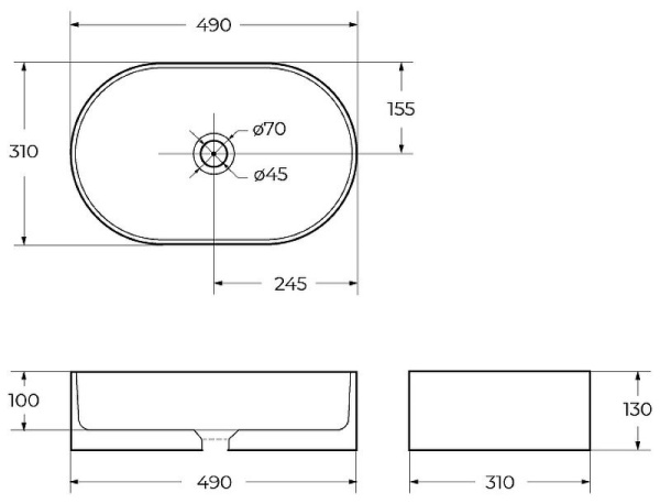 Раковина накладная BelBagno BB1497