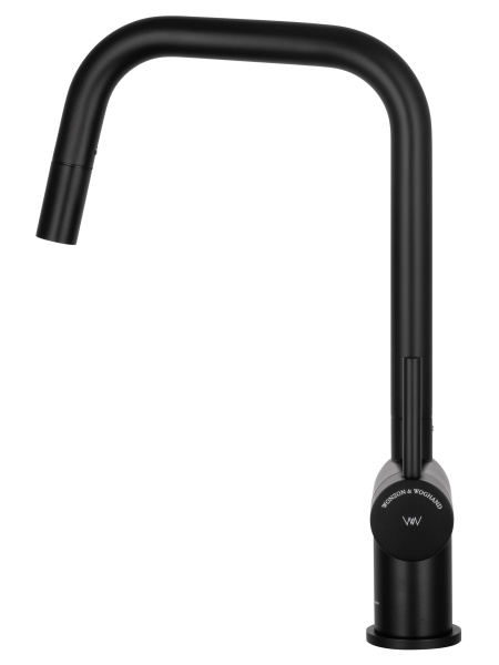 Смеситель для кухни с выдвижным изливом WONZON & WOGHAND, черный матовый WW-6018-MB