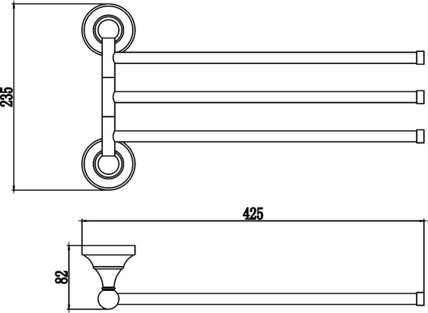 Держатель для полотенец поворотный 3-ой Savol 68а S-06803A