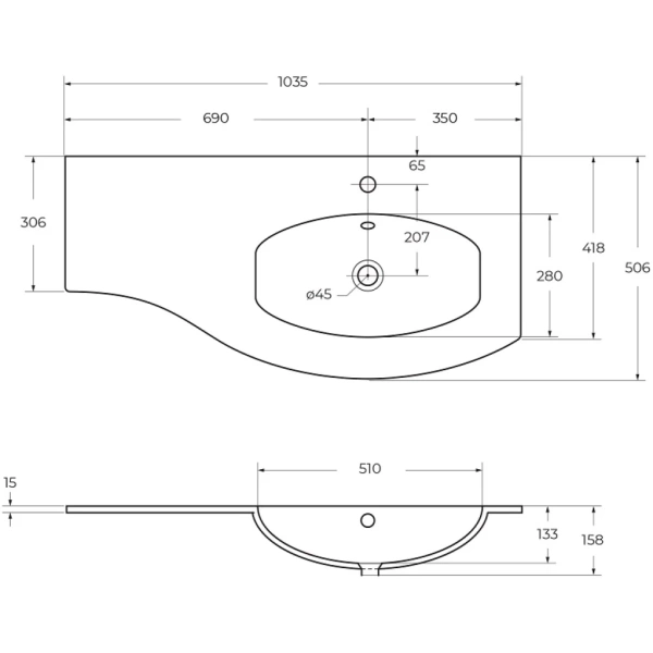 Раковина из искусственного мрамора CEZARES 50154