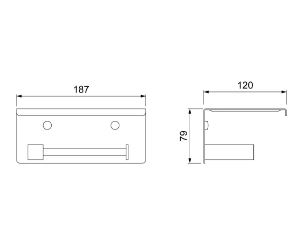 Бумагодержатель с полкой для телефона Timo Selene 17044/17 золото матовое