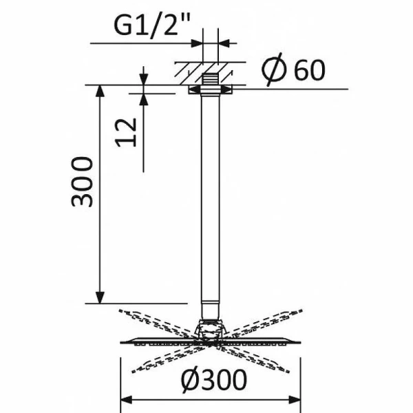 Верхний душ CEZARES CZR-B-TDDR-30/30-01