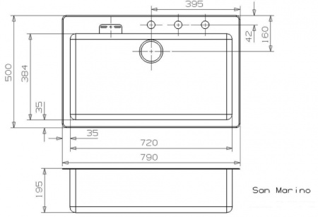 Мойка Reginox San Marino R Sabbia (790х500) 44268