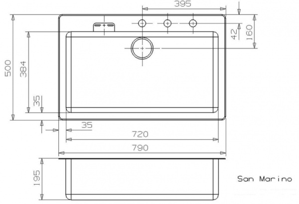 Мойка Reginox San Marino R Sabbia (790х500) 44268