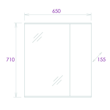 Зеркало-шкаф Onika Марбл 65 (65x71) 206545