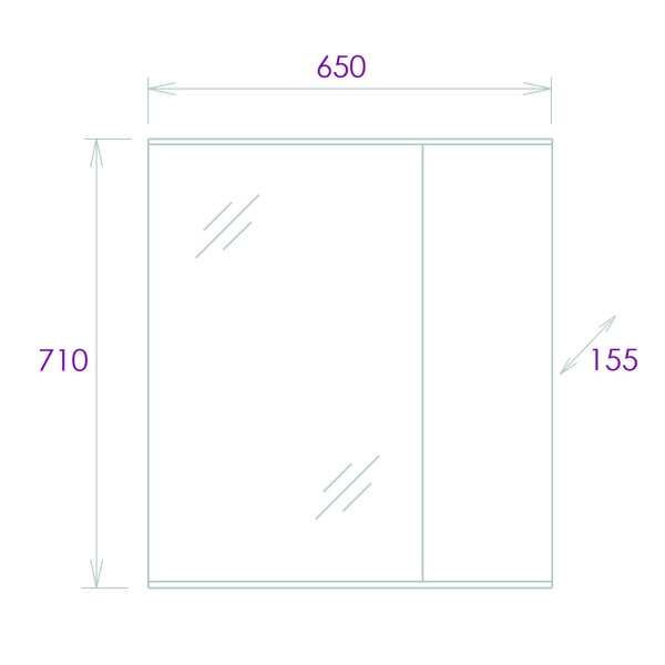 Зеркало-шкаф Onika Марбл 65 (65x71) 206545