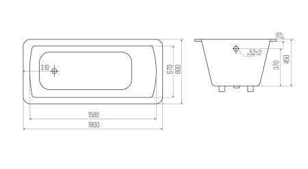 Чугунная ванна Goldman Elite (180x80) ET18080