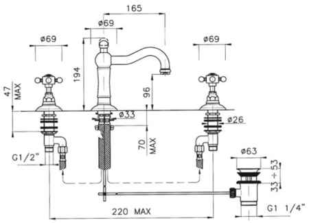 Смеситель Nicolazzi DAMES ANGLAISES 1409CR78