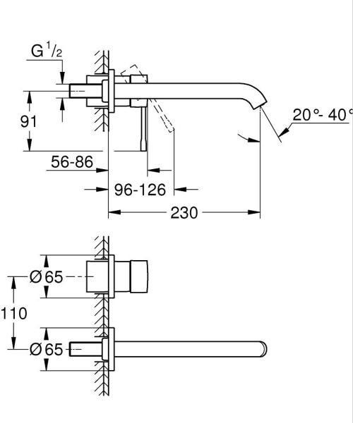 Смеситель для раковины Grohe Essence New 19967 AL1 (19967AL1) темный графит матовый