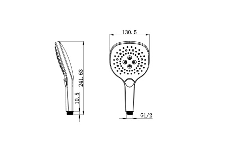 Душевая лейка WONZON & WOGHAND, Темное золото WW-981358-DG