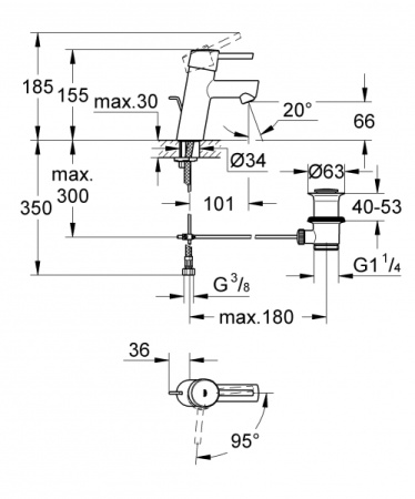 Смеситель для раковины Grohe Concetto 23380 10E (2338010E)