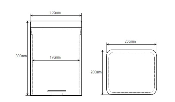 Квадратная мусорная корзина 6 л Bemeta Hotel 125115071