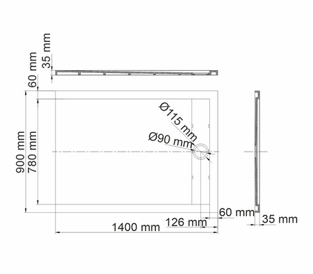 Душевой поддон (140х90) WasserKRAFT Mindel 85T36