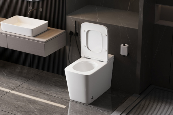 Унитаз ABBER Rechteck AC1213P приставной белый с импульсным смывом