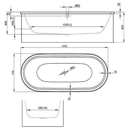 Стальная ванна (177х77) Bette Starlet 2740-000 CFXXSR с шумоизоляцией и экраном