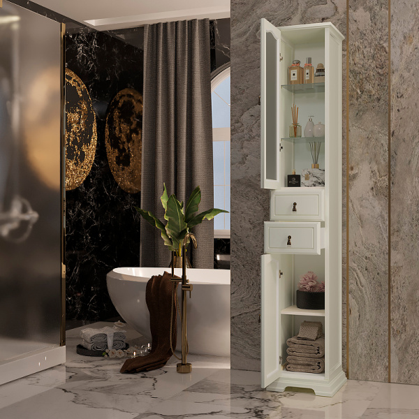 Пенал Opadiris Риспекто 30, цвет слоновая кость, левый, 00-00005829