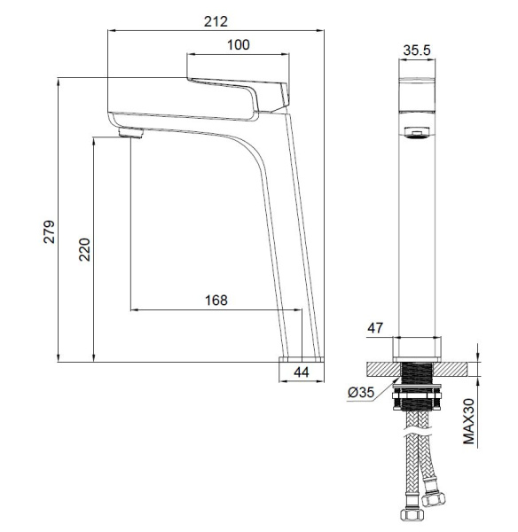 Смеситель для раковины WONZON & WOGHAND FORZA, хром WW-239031-CR