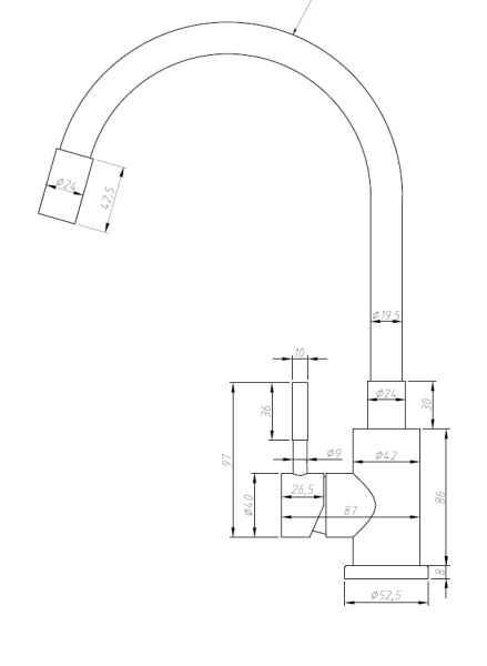 Смеситель для кухни ESKO Snake K44 G Смеситель для кухни ESKO Snake K44 G
