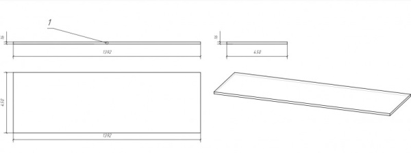 Столешница Cersanit MODUO 140 SB-BL-MOD140