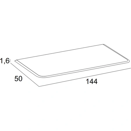 Столешница из мдф Cezares Idra 55840 144 см, Nero Opaco
