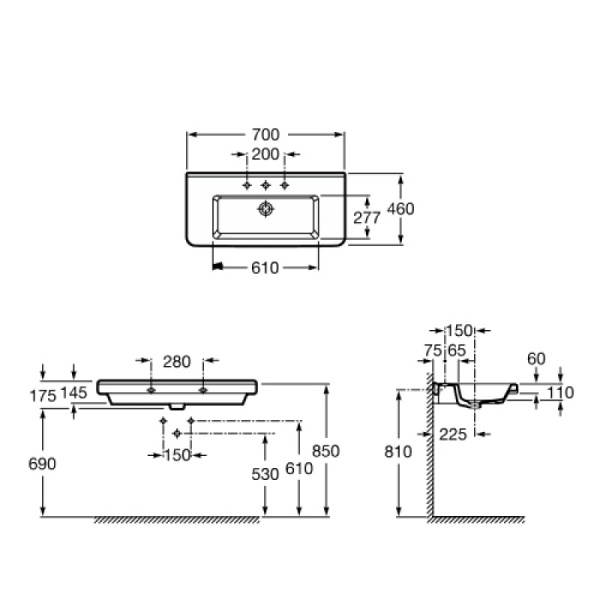 Раковина подвесная (70х46) Roca Dama-N  327782000
