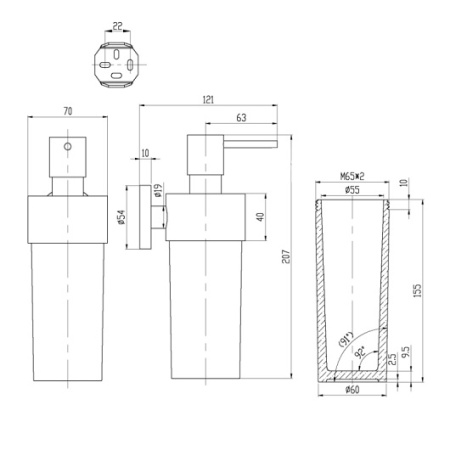 Дозатор жидкого мыла настенный Villeroy & Boch Elements-Tender TVA15100700061