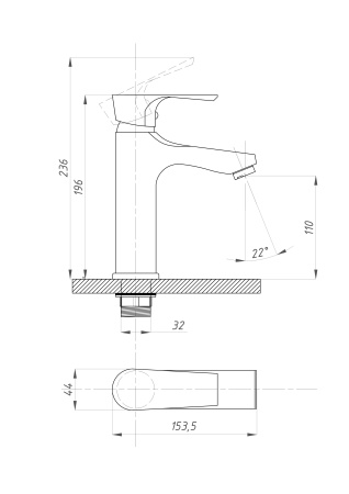Смеситель для раковины ПСМ-Профсан  ЭЛИТ PSM-100-5