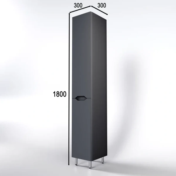 Пенал напольный L Style Марелла 30 Люкс Plus СС-00002444 серый матовый