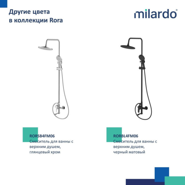 Душевая система Milardo Rora (RORWT4FM06) Душевая система Milardo Rora (RORWT4FM06)