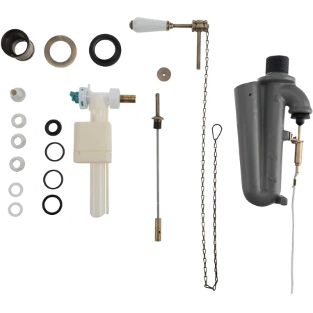 Механизм слива для высокого бачка Kerasan New Catis 754593 с цепочкой бронза, ручка белая