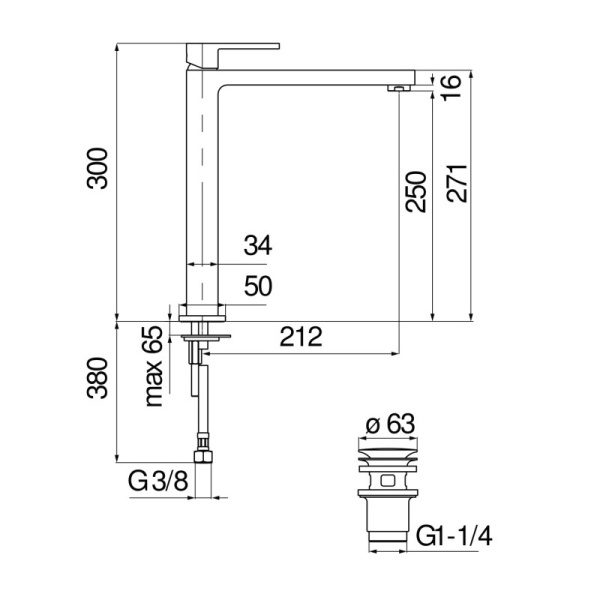 Смеситель для раковины Nobili Up UP94128/2BM
