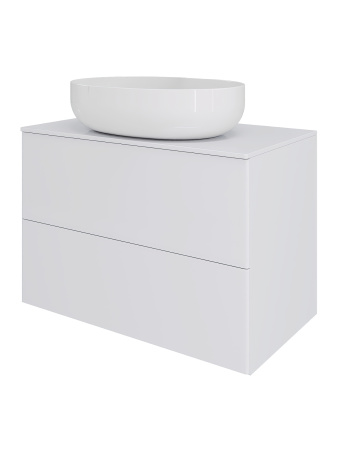 Тумба с раковиной подвесная 75 см, Orange Otto Ot-75TuMDF+B05-520W белый глянец