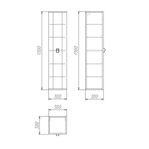 Пенал подвесной Grossman НОРМА 303012 белый глянец
