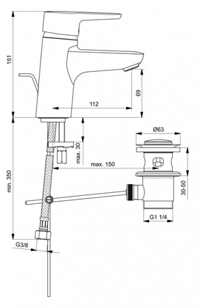 Смеситель для раковины Ideal Standard Connect Blue B9936AA