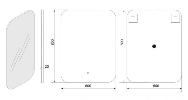 Зеркало с подсветкой Art&Max Modica AM-Mod-600-800-DS-F