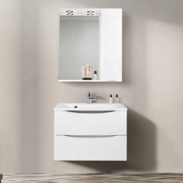 Зеркало-шкаф BelBagno MARINO-SPC-900/750-1A-BL-P-R Bianco Lucido