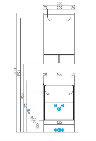 Тумба с раковиной Акватон Йорк 55 1A1705K1YOAV0