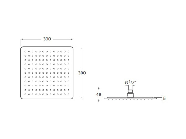 Верхний душ Roca Raindream (30x30) нержавеющая сталь 5B2750C00
