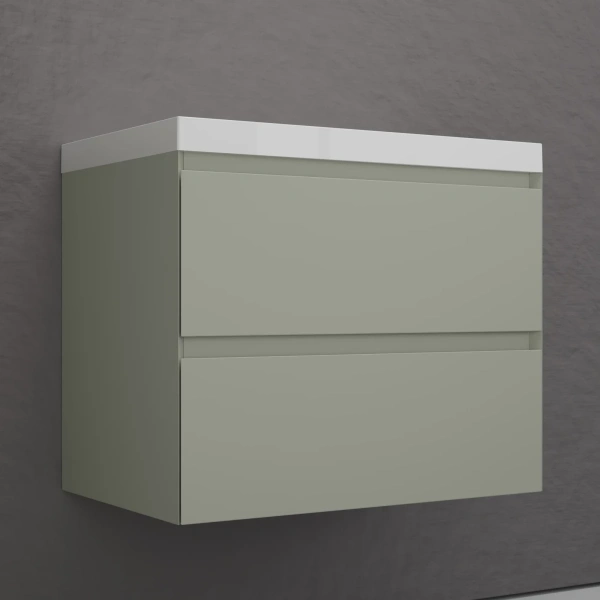 Тумба подвесная без раковины 70 см Style Line Манхэттен ЛС-00002364 оливковый матовый