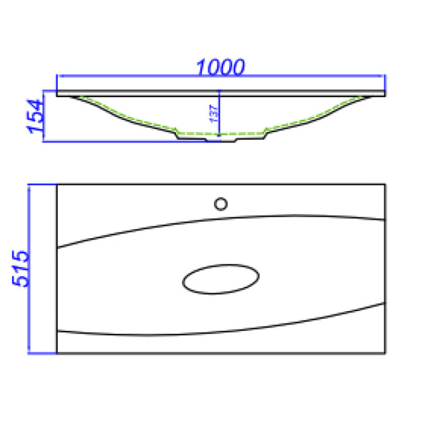 Раковина (100х51,5) Aqwella Pap.10.04. WG